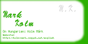 mark kolm business card